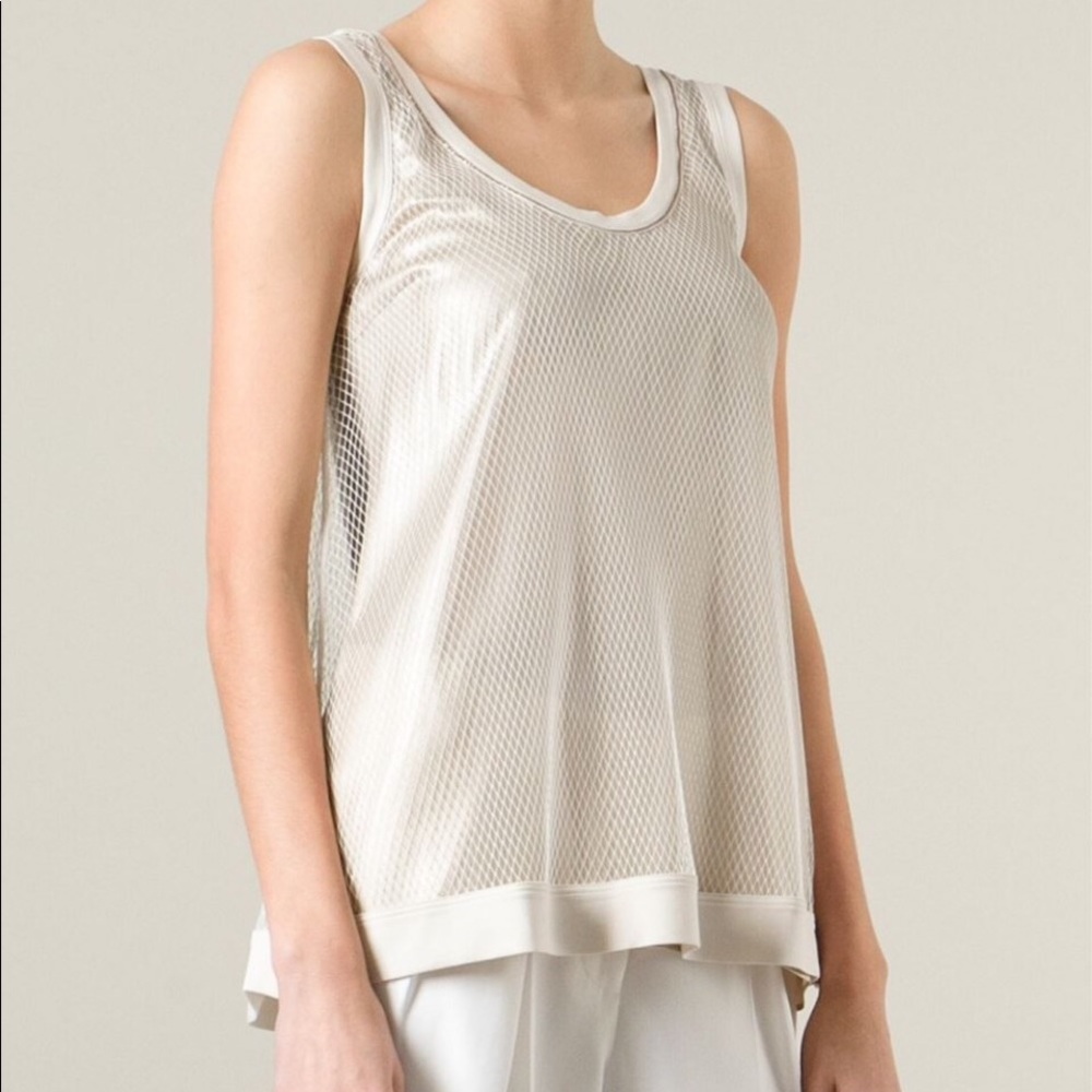 Brunello Cucinelli Tank Top Silk Beige Small